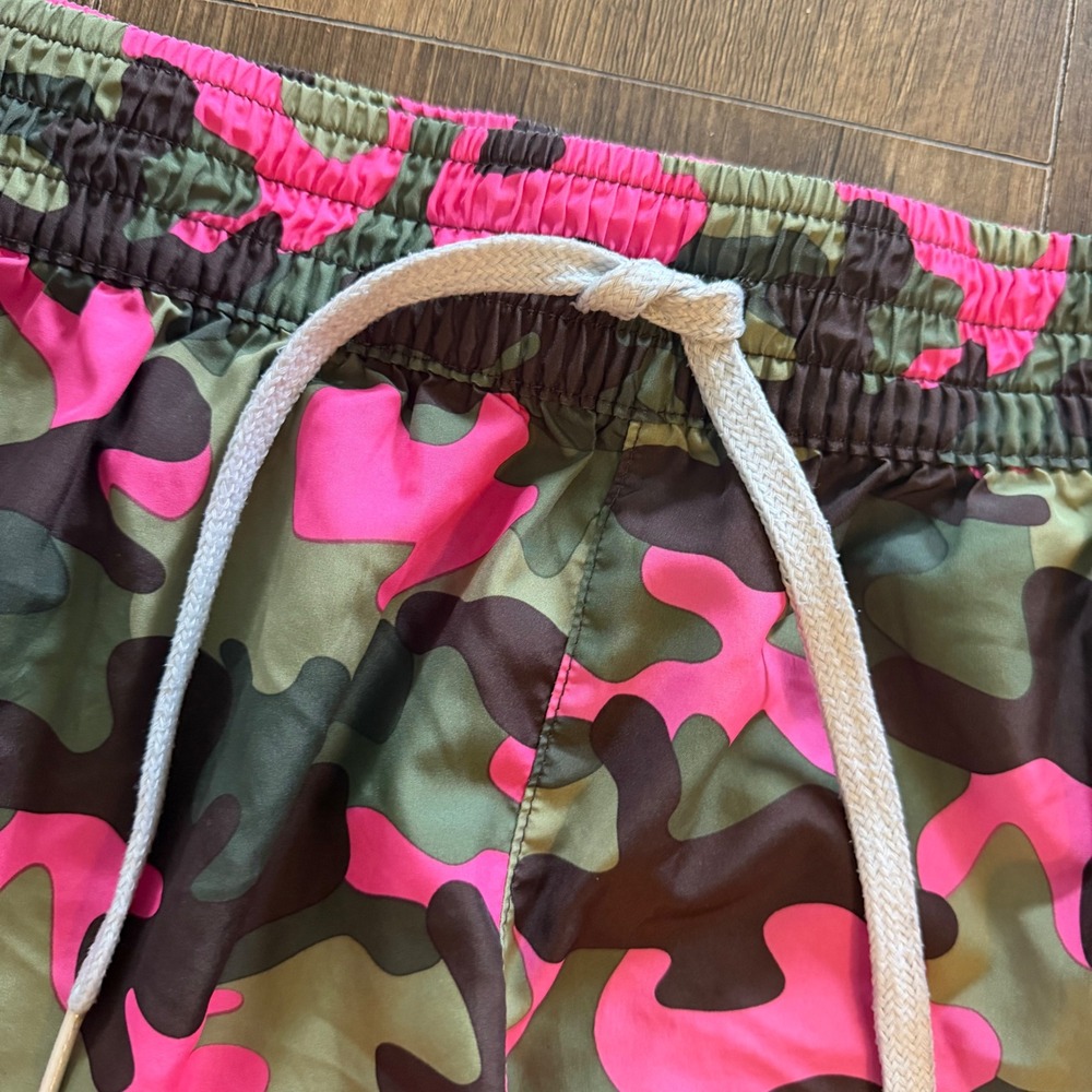 Op Ocean Pacific Swim Board Shorts Juniors XL 15-17 Pink Green Camo Drawstring - Picture 2 of 8